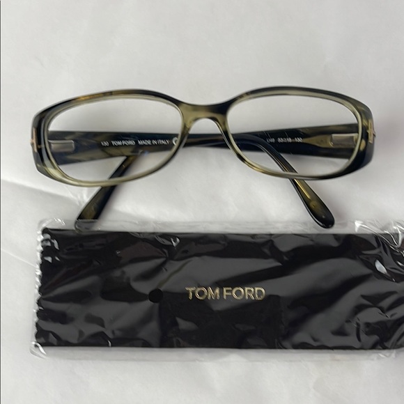 Tom Ford Women's Black/Brown and Green Tortoise Eyeglasses - Picture 2 of 8